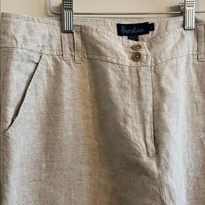 Boden 100% Natural Linen wide leg cropped size 16